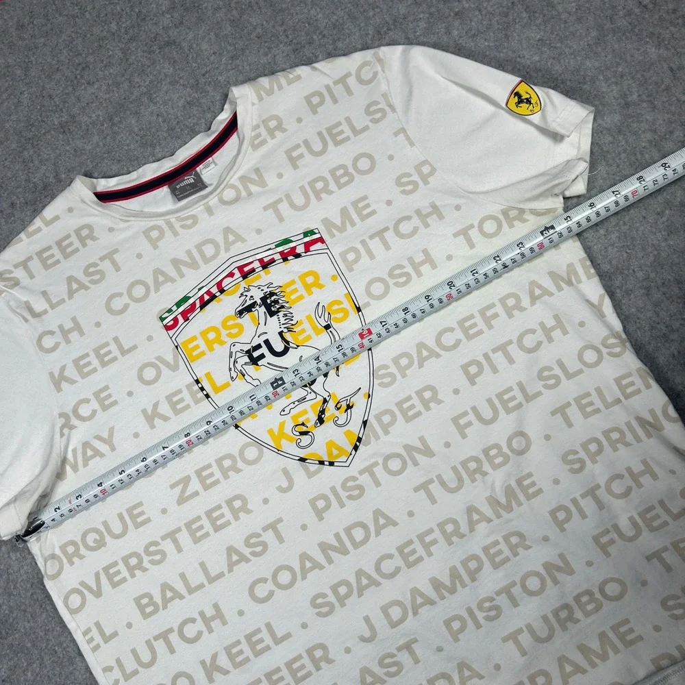 Puma Ferrari T Shirt Mens XXL White Scuderia Racing all over Graphic - Picture 4 of 16